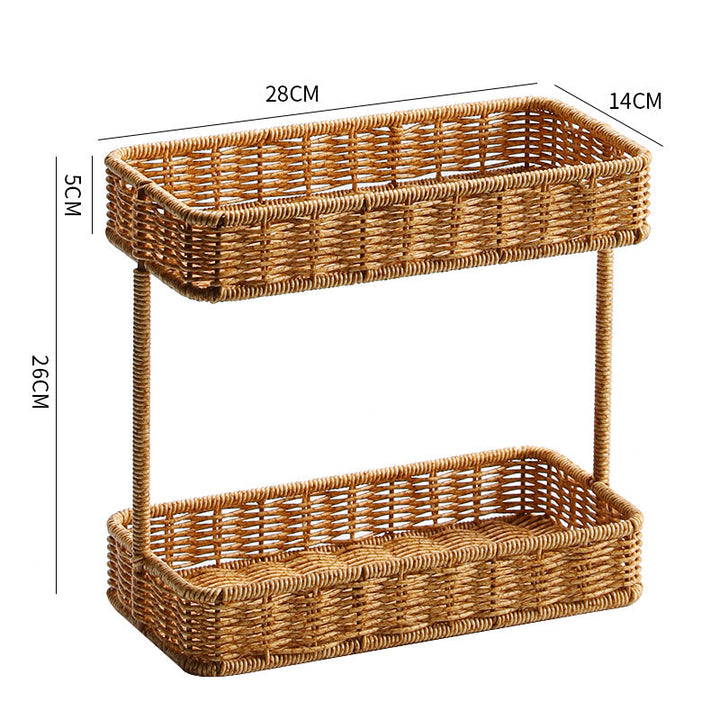 Multi-Tiered Wicker Storage Display Tray Kalsten