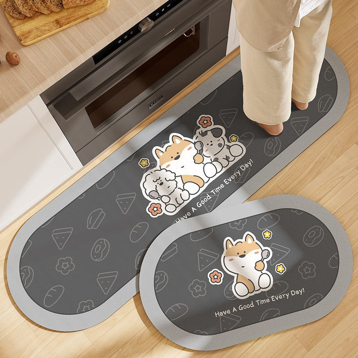 Cartoon-Themed Anti-Fatigue Kitchen Mat