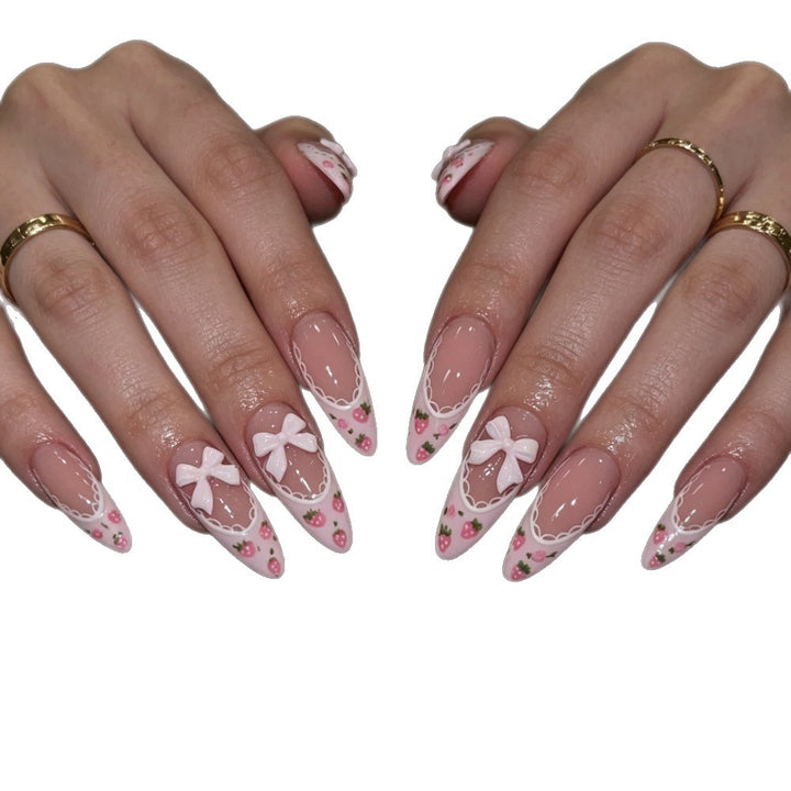 Artificial nails with romantic floral and ribbon motifs Kalsten