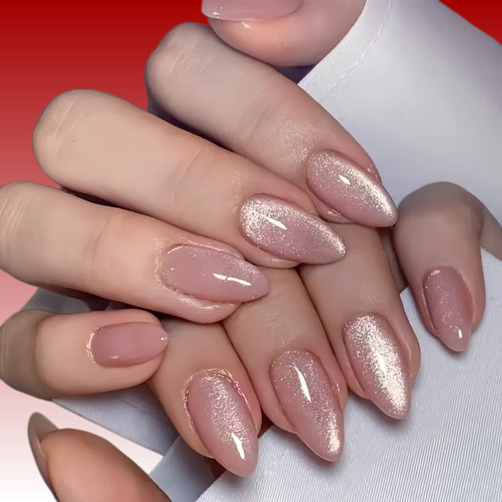 Luxurious artificial nails with glitter effect Kalsten
