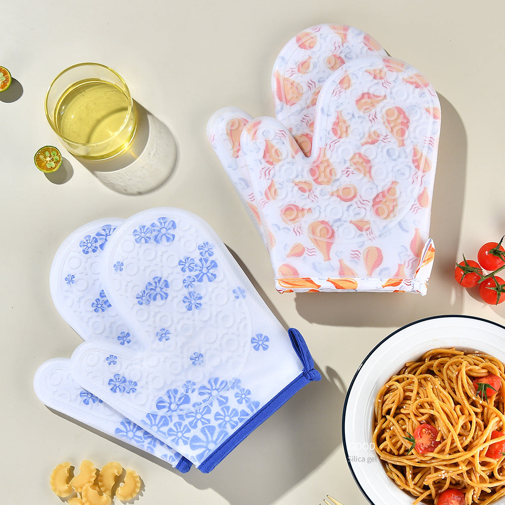 Heat-resistant silicone oven mitts with non-slip surface Kalsten