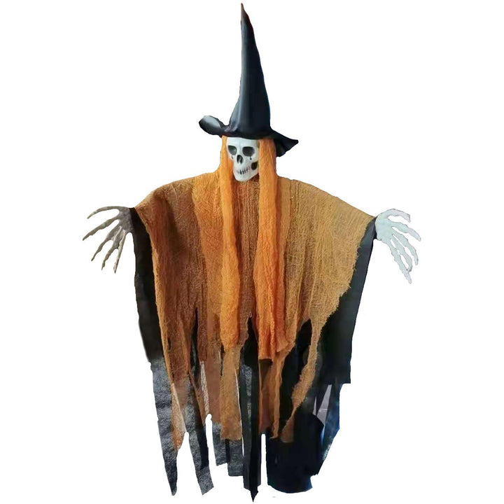 Halloween decoration figure with skeletonized wizard