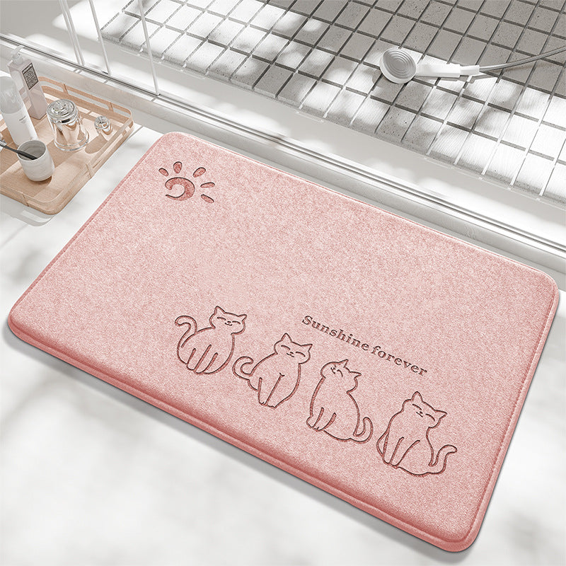 Playful Bunny Design Bath Mat Kalsten