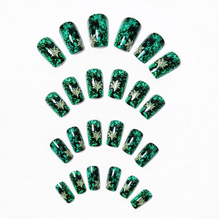 Creative artificial nails with a winter snowflake design Kalsten
