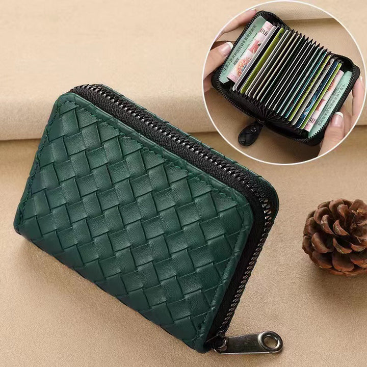 Compact Woven Zippered Card Holder Kalsten