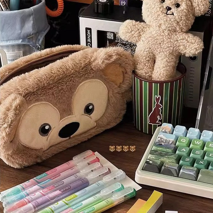 Plush Bear-Themed Pencil Organizer