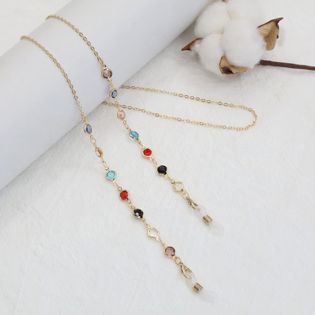 Multicolor Gemstone Eyewear Chain Kalsten