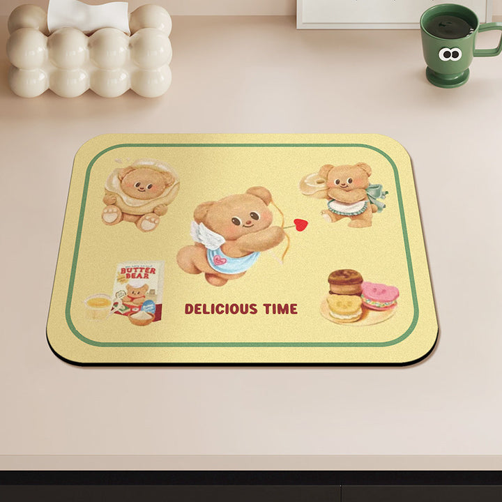 Cute Bear-Themed Kitchen Mat