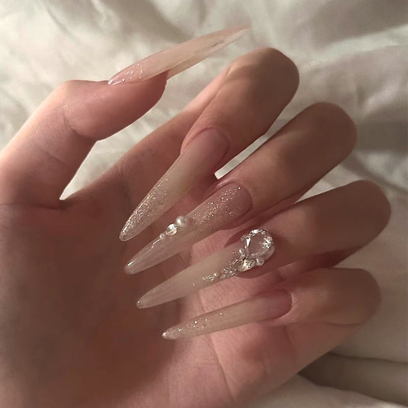 Premium Stiletto Press-On Nails with Rhinestone Accents Kalsten