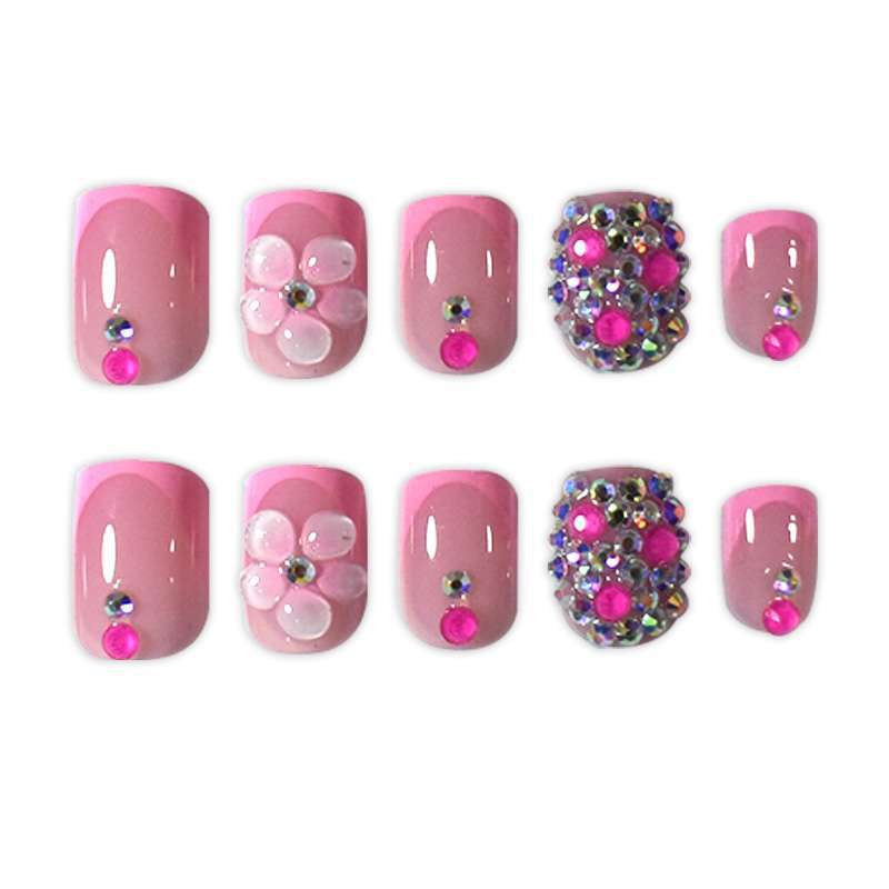 Decorative 3D Floral Press-On Nail Art Kalsten