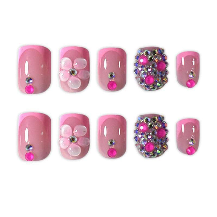 Decorative 3D Floral Press-On Nail Art Kalsten