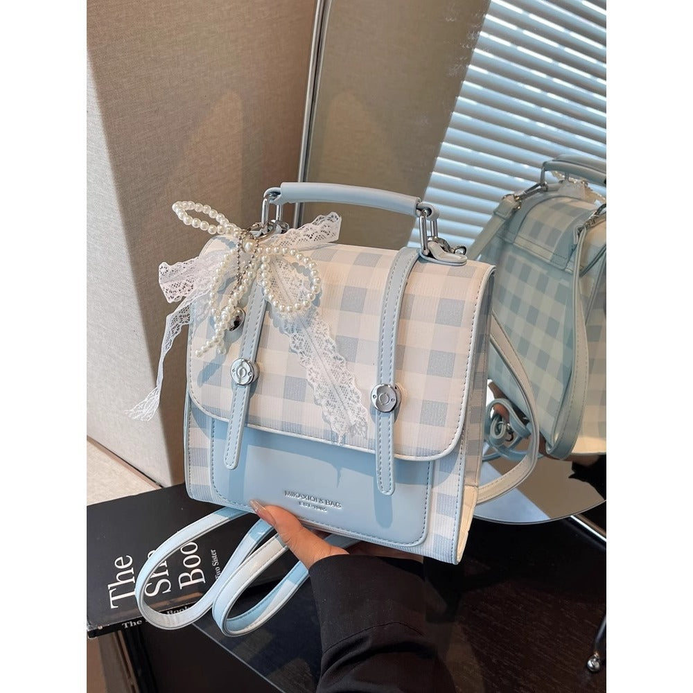 Vintage-Style Checkered Crossbody Bag Kalsten