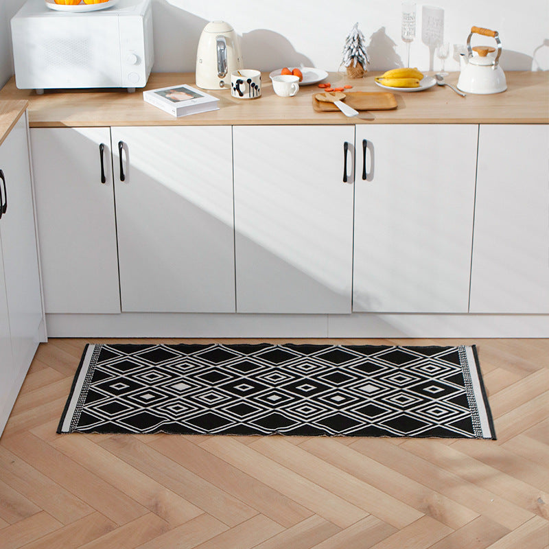 Checkered Pattern Doormat made of easy-care microfiber carpet Kalsten