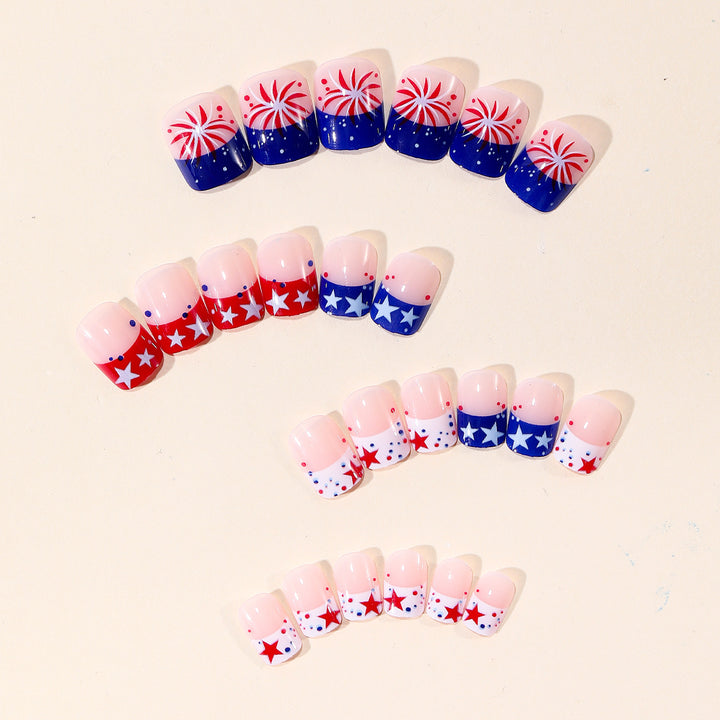 Patriotic Themed Gel Nail Art Extensions Kalsten