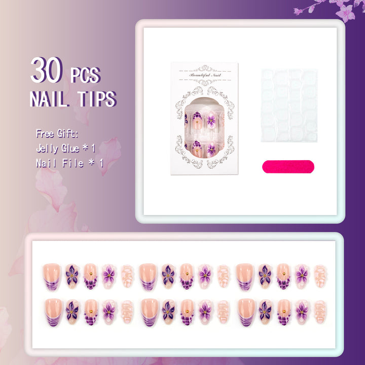 Floral Elegance Premium Press-On Nail Art