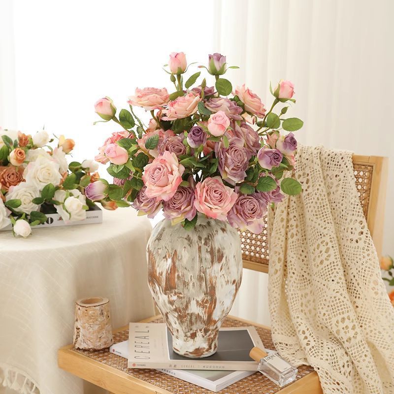 Realistic Multi-Rose Floral Bouquet