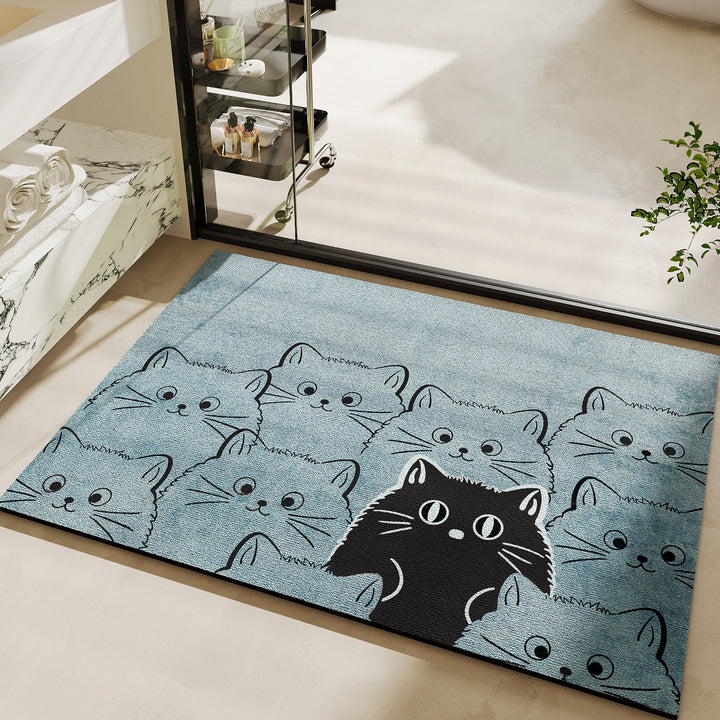 Cute Cat-Themed Bath Mat