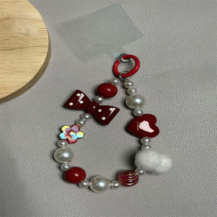 Whimsical Bow and Heart Keychain Kalsten