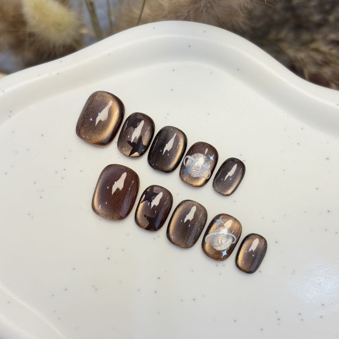 Artificial nail set with star and planet design Kalsten