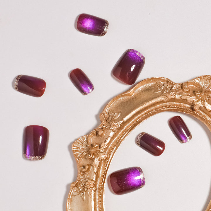 Artistic Press-On Nail Set with Glossy Ombre Finish Kalsten