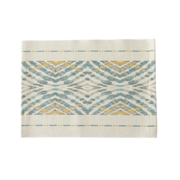 Woven placemat made of cotton blend with geometric diamond trim and fine texture Kalsten
