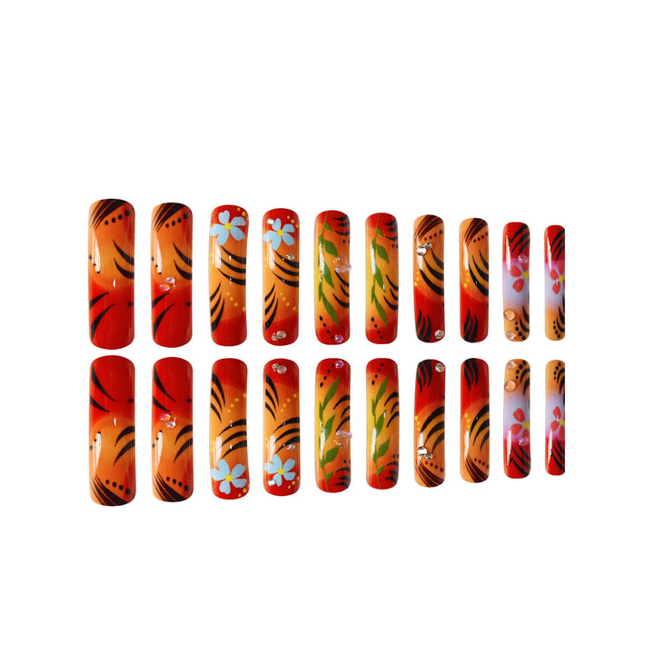 Artfully Designed Floral Press-On Nails Kalsten