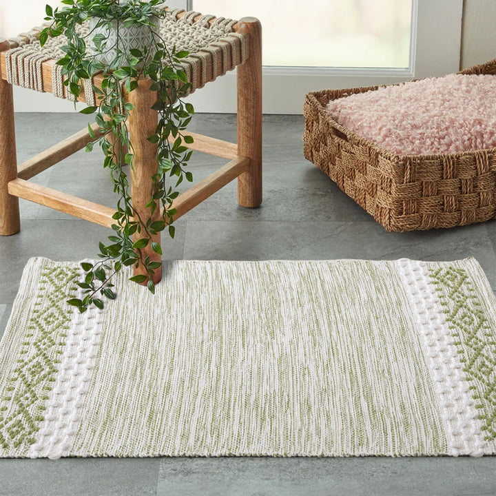 Woven runner with striped pattern, tassels and flat cotton structure Kalsten