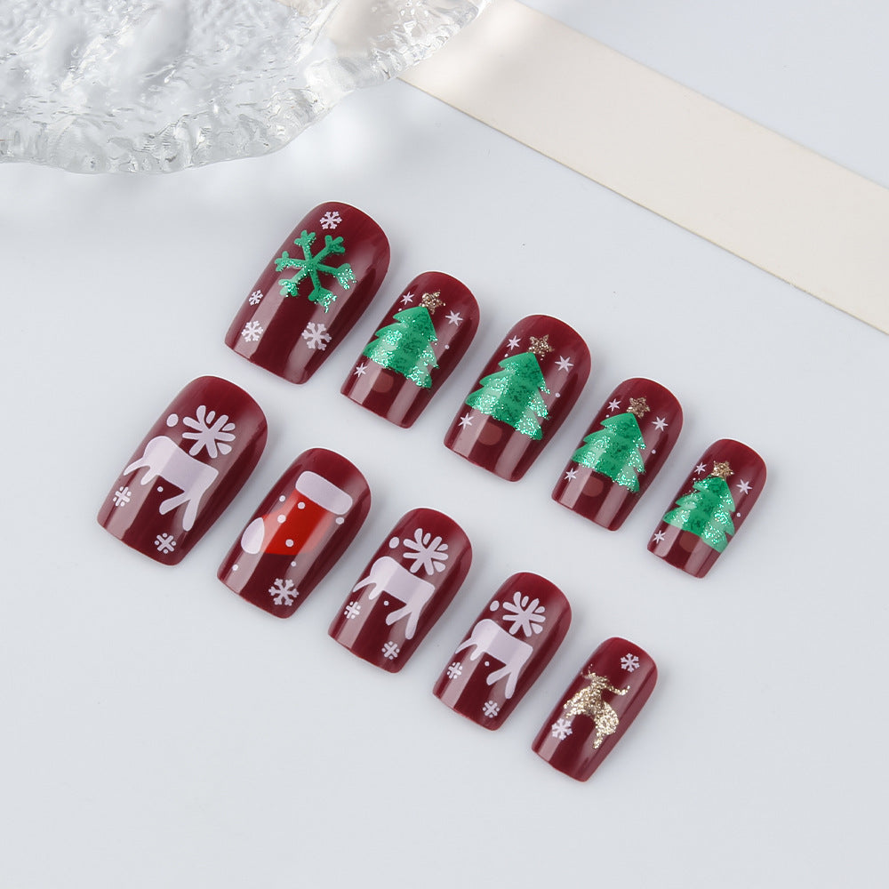 Festively Themed Press-On Nail Art Set Kalsten