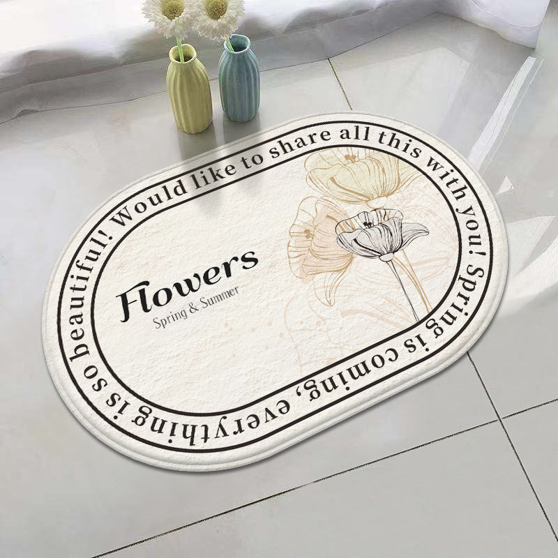 Floral Inspirational Welcome Mat