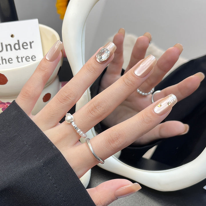 Stylish Press-On Nail Art Set with 3D Decorative Elements Kalsten