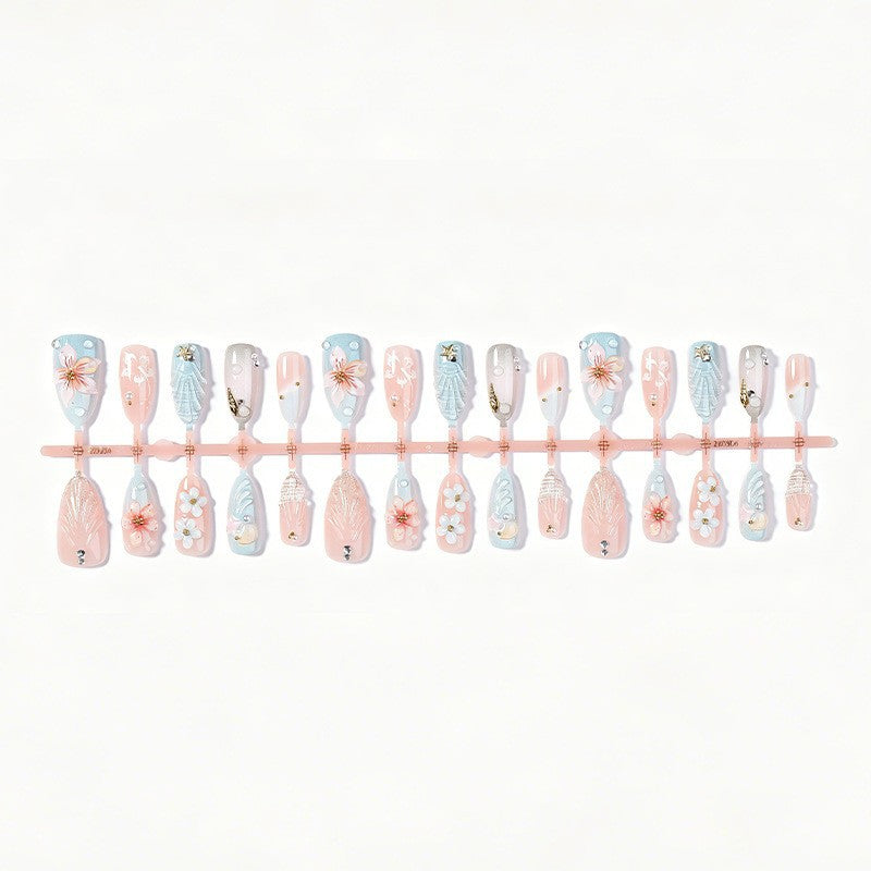 Creative nail art set with floral design and delicate decoration Kalsten