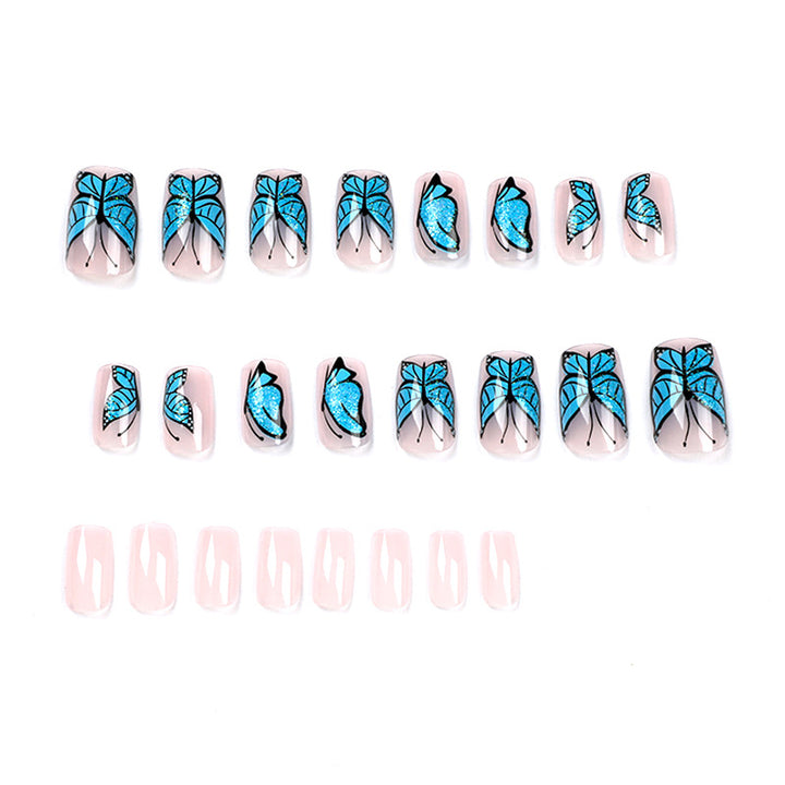 Artificial Nail Art Design with Butterfly Motif Kalsten