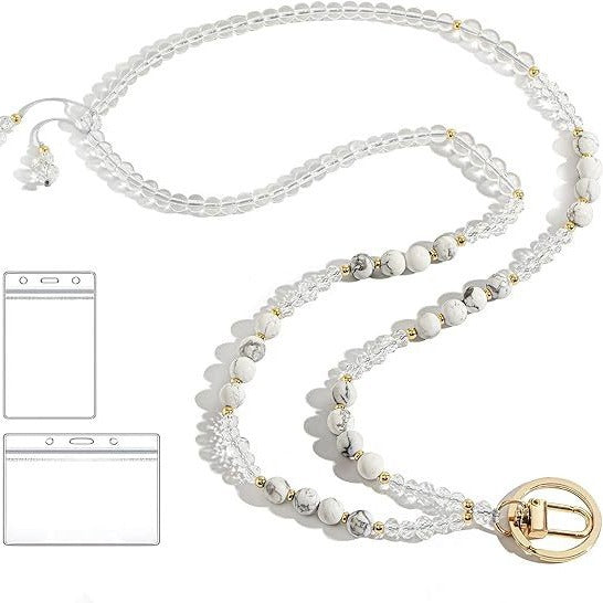 Beaded Lanyard with Retractable ID Holder Kalsten
