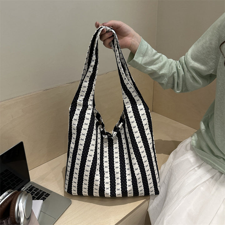 Striped Cotton Tote Bag