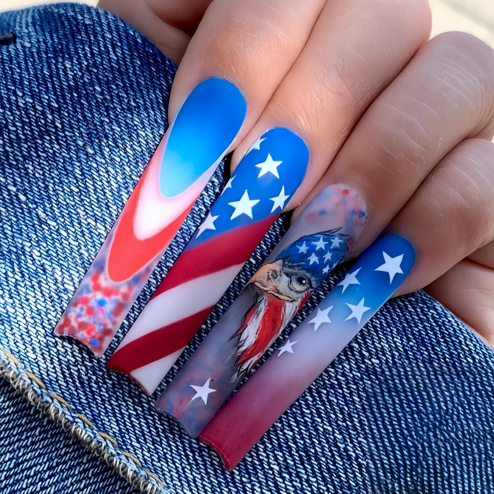 Patriotic design artificial nails Kalsten