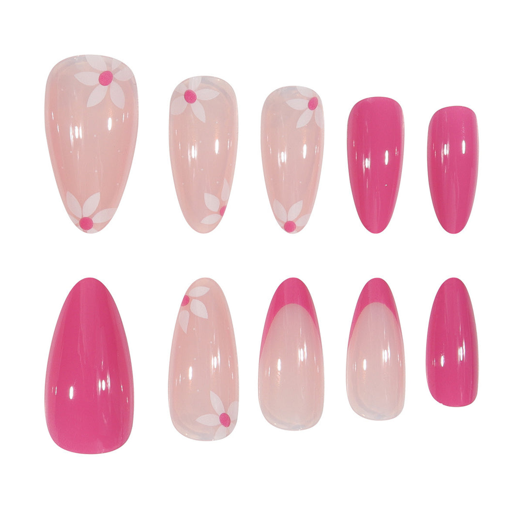 Floral-Patterned Stiletto Press-On Nails Kalsten
