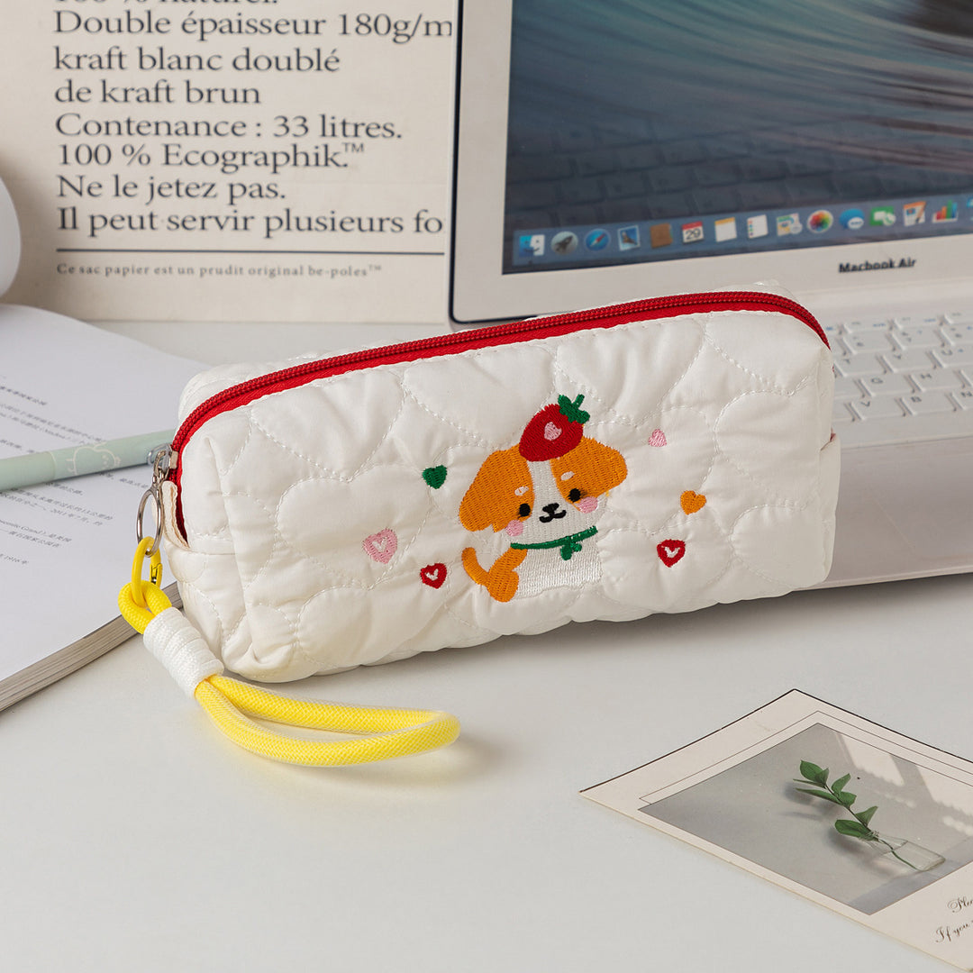 Quilted Cartoon Dog Pencil Case Kalsten