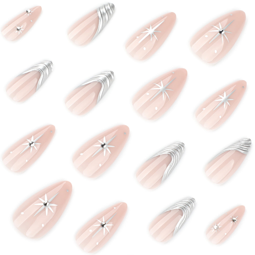 Artistic nail extensions with delicate designs Kalsten