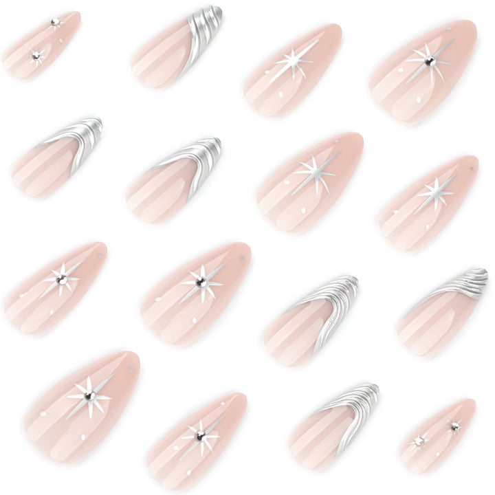 Artistic nail extensions with delicate designs Kalsten