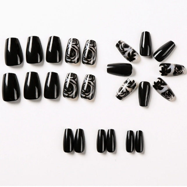 Artistic Floral Press-On Nail Art Enhancements Kalsten