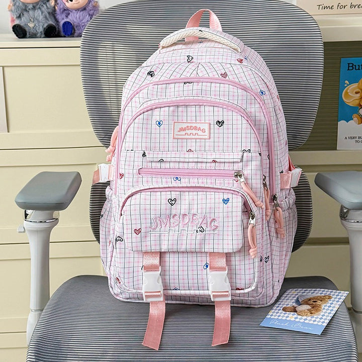 Cute Heart-Embellished Casual Backpack Kalsten