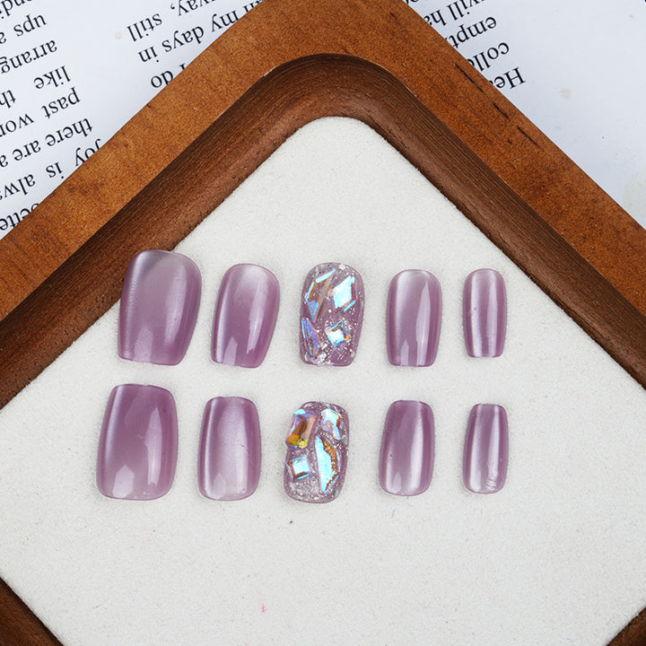 Premium Press-On Nail Set with Glossy and Glitter Accents Kalsten