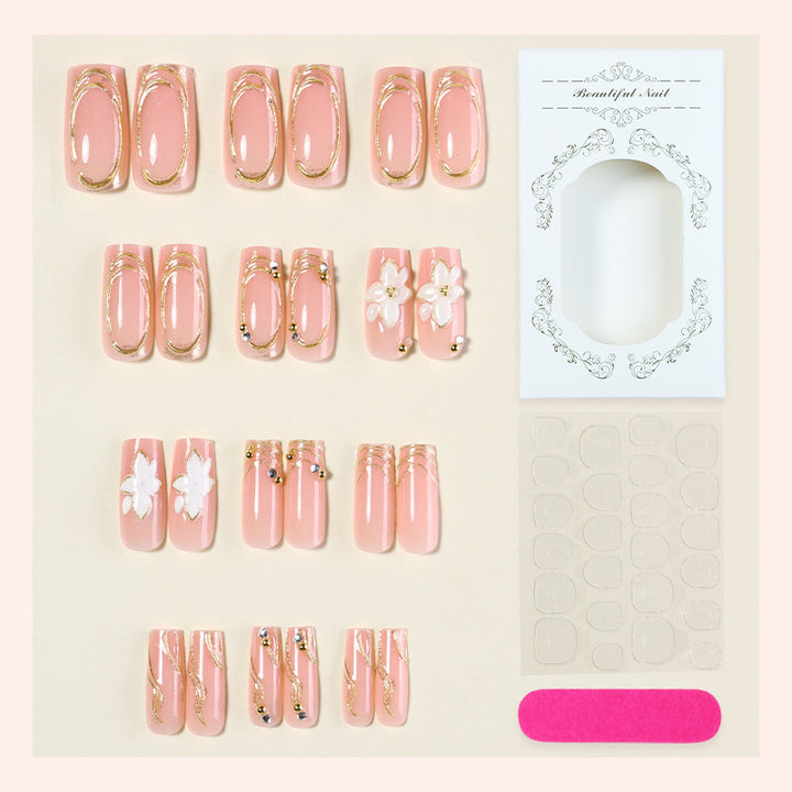 Floral Accented Press-On Nail Set Kalsten