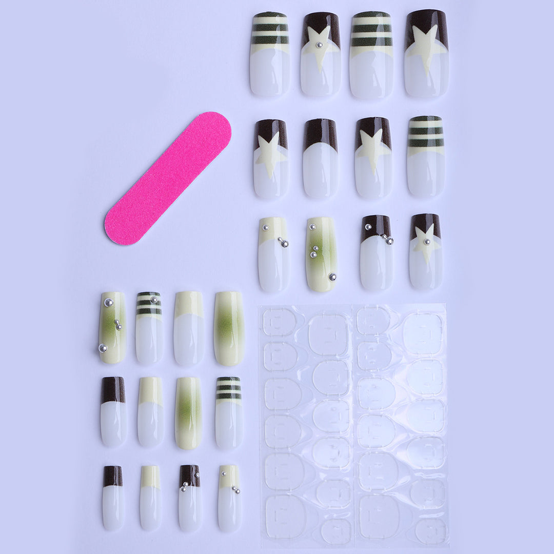 Artificial nails with unique geometric design Kalsten