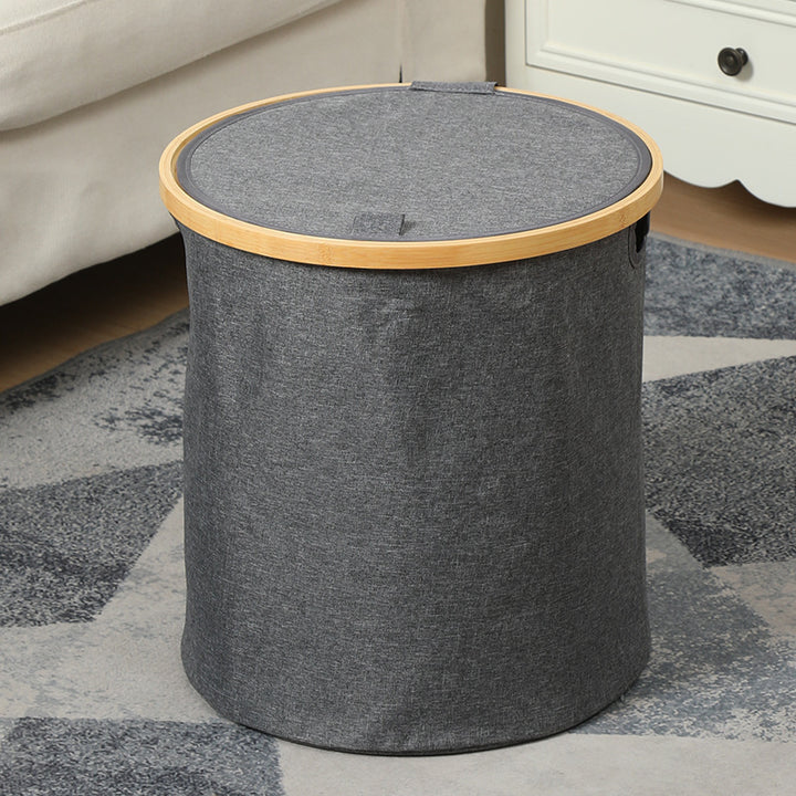 Practical laundry container with bamboo lid Kalsten