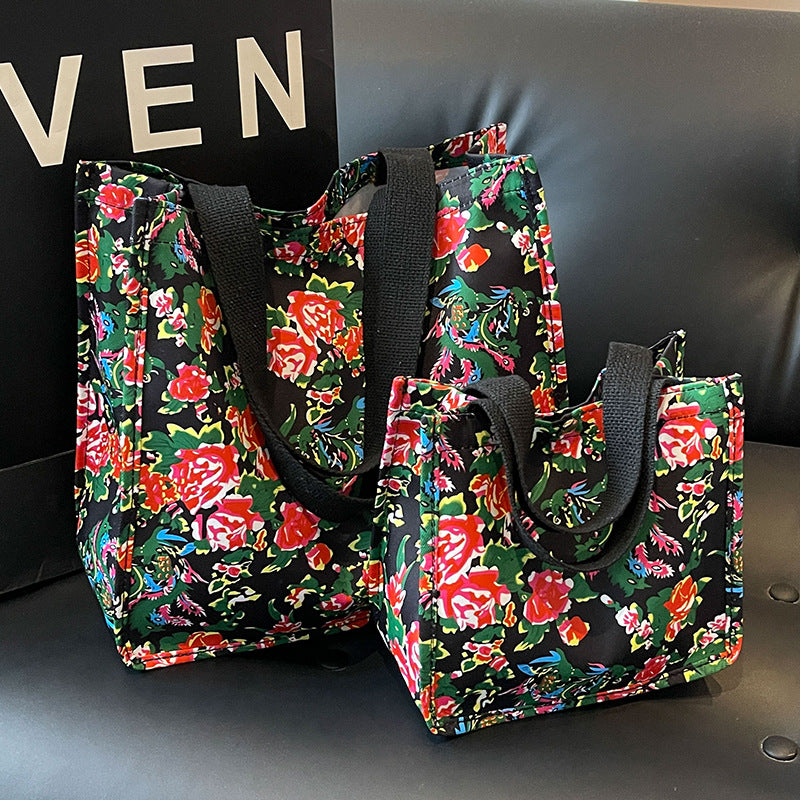 Floral Print Shopping Tote