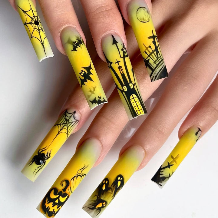 Halloween-Themed Long Press-On Nails Kalsten