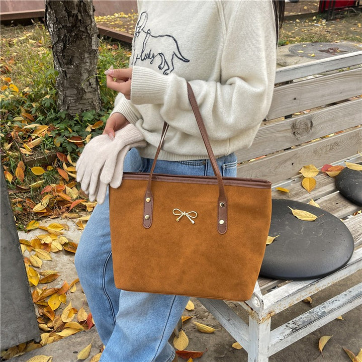 WoElegant Suede Handheld Tote Bag Kalsten