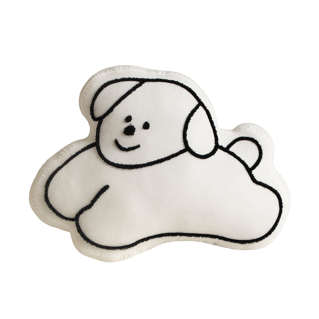 Cute cloud cuddle pillow with dog motif and chenille contour Kalsten