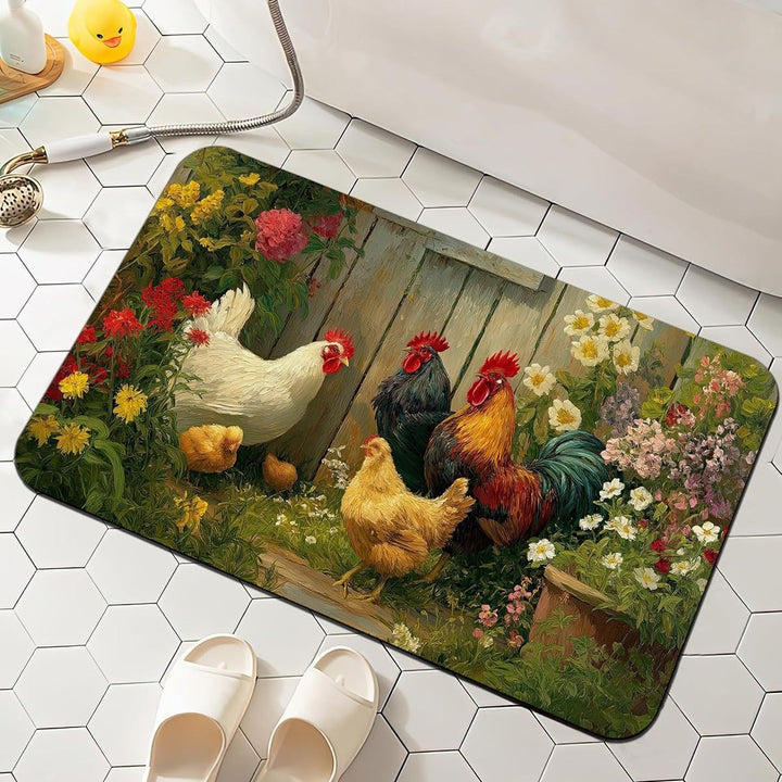 Floral-Patterned Comfort Bath Mat Kalsten